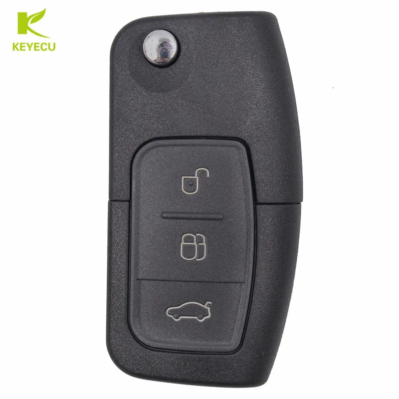 Запасной чехол KEYECU для ключа складной с 3 кнопками HU101/FO21 Blade Ford Fiesta Focus 2 Ecosport Kuga