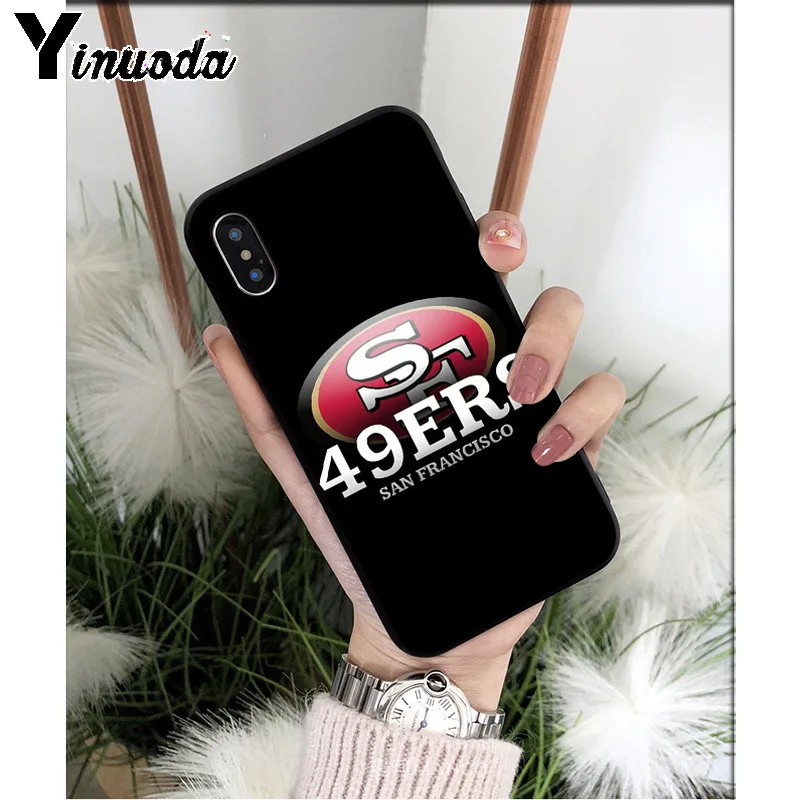 Yinuoda San Francisco 49ers ТПУ мягкий черный чехол для телефона чехол для iPhone 8 7 6 6S Plus 5 5S SE XR X XS MAX чехол