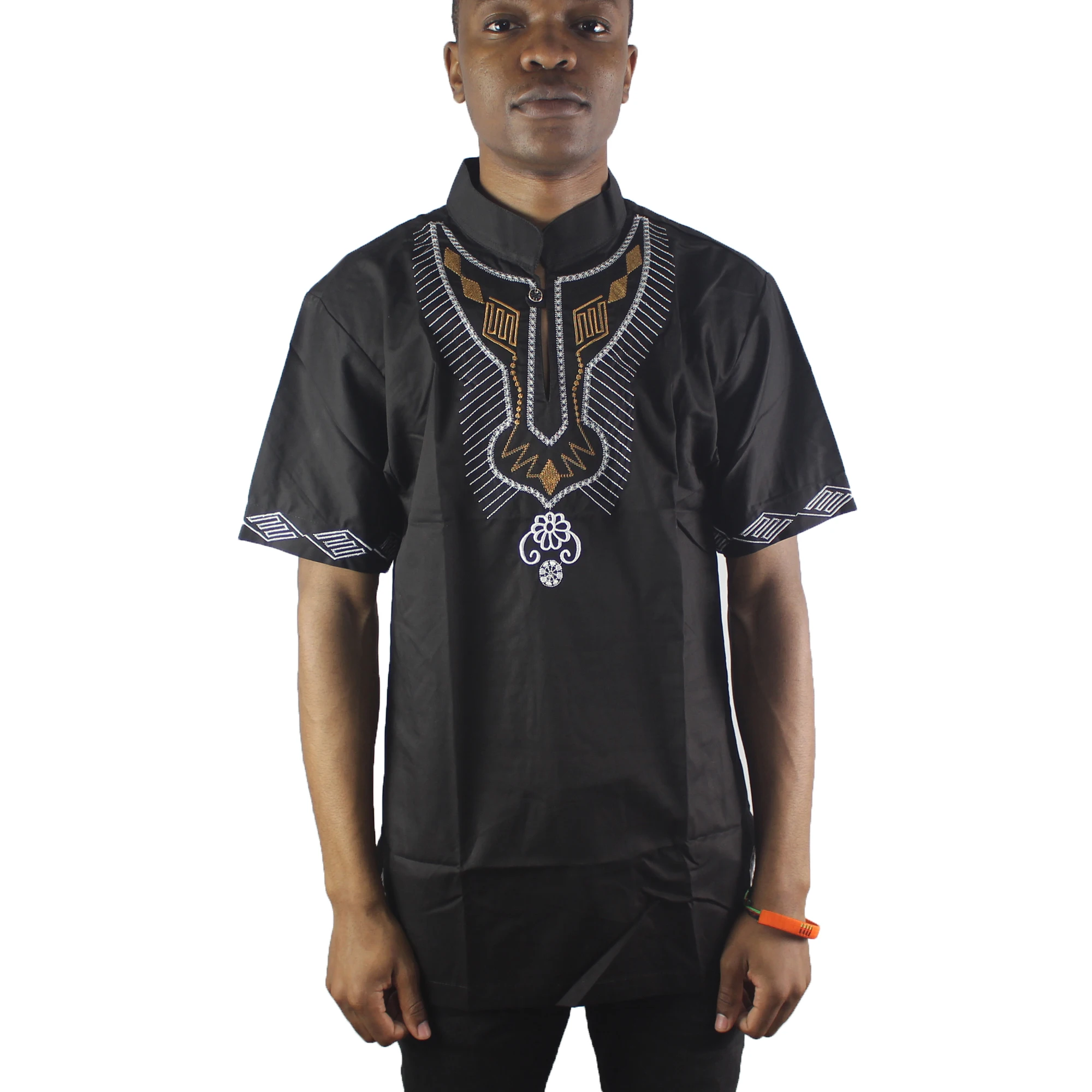 Модная Черная Мужская рубашка Dashiki с вышивкой|Африканская одежда| |