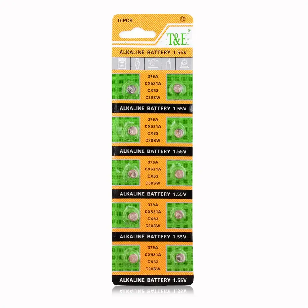YCDC 10 шт./лот Новый долговечный 379 SR521SW D379 SR63 V379 AG0 батарейный блок для часов Сделано