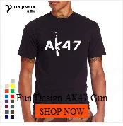 Boutique Men Tops Tees Summer Fashion New AK47 Printed T Shirt Short Sleeve Men AK 47 Rifle Gun Personalized T Shirts 3XL