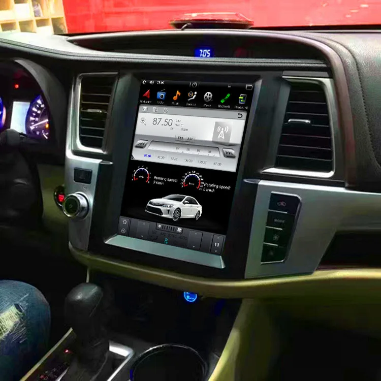 10 4 &quotTesla Тип Android Fit TOYOTA HIGHLANDER 2014 2015 2016 2017 2018 dvd плеер навигация gps