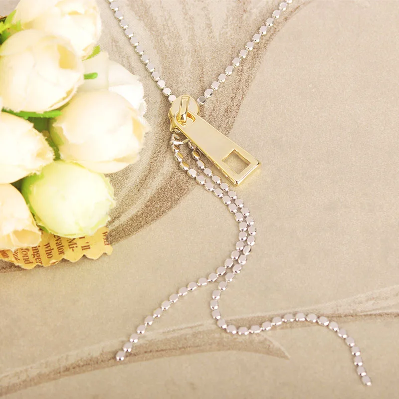 MECHOSEN Creative Zipper Pendant Necklace Trendy Fine Jewelry for Office Lady Personality colar ketting stranger things hippie | Украшения