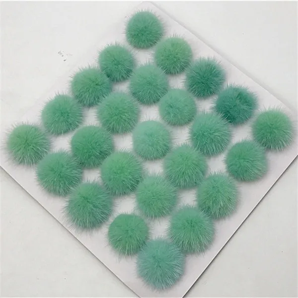 light green 10 шт 18 Цвета 2,5~ 5 см норки помпонами меховыми шариками для пришивания трикотажные брелок шарф обувь Шапки мех DIY производит аксессуары для волос - Цвет: light green