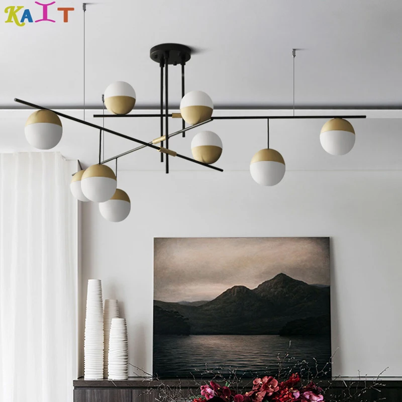 

KAIT Nordic modern ceiling chandeliers lighting 110V 220V Round ball chandelier light