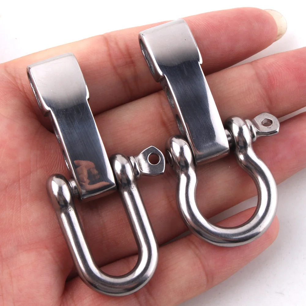 YoouPara Adjustable U Type Buckle Stainless Anchor Shackle Carabiner for Survival Paracord Bracelet Outdoor Climing Rope Buckles | Спорт и