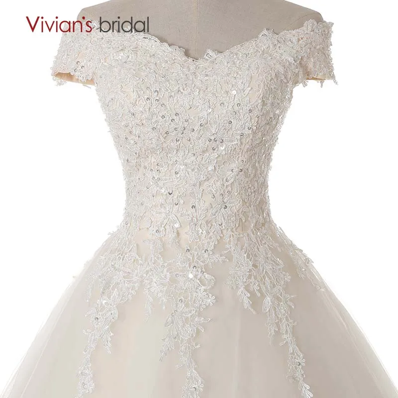 Vivian's Bridal блесток кружева аппликация с открытыми плечами без бретелек бальное