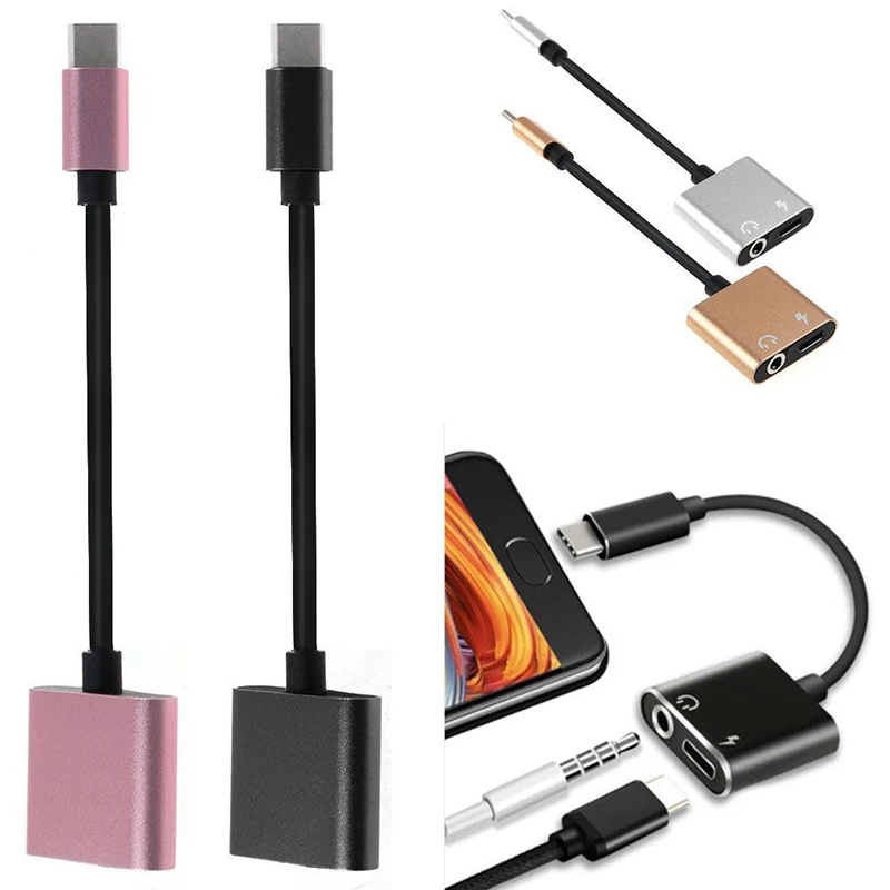 2 в 1 аудио кабель зарядное устройство для наушников USB Тип C до 3 5 мм разъем адаптер