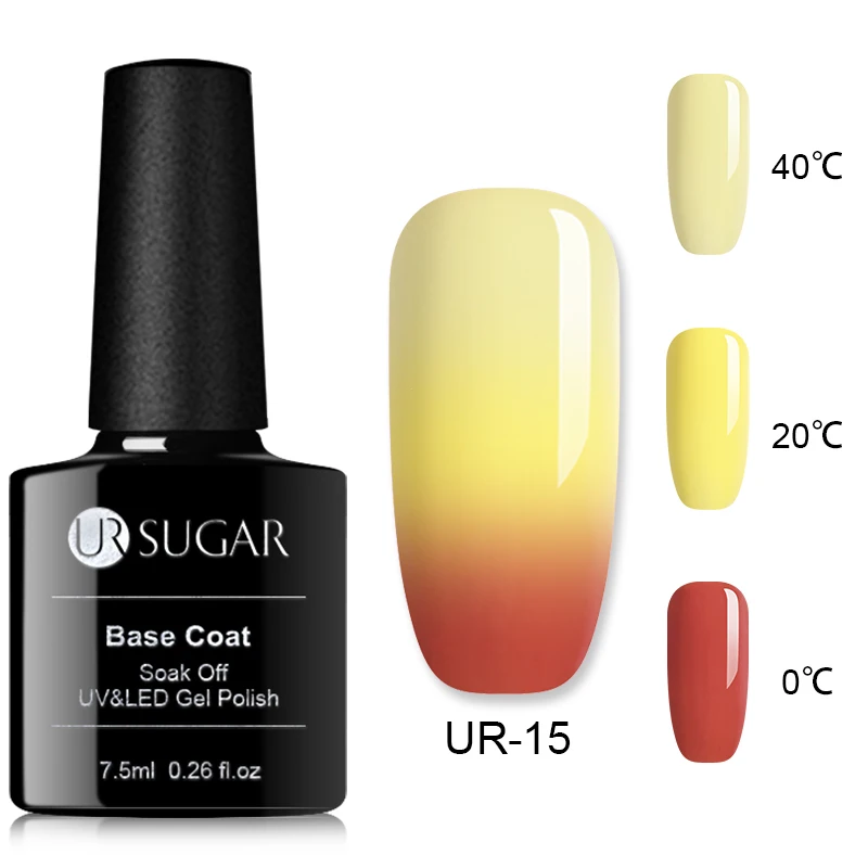 UR-15 Ur SUGAR, термогель-лак для ногтей, 3 цвета, меняющий температуру, замачиваемый УФ-гель, Полупостоянный лак для ногтей, маникюрная эмаль - Цвет: UR-15