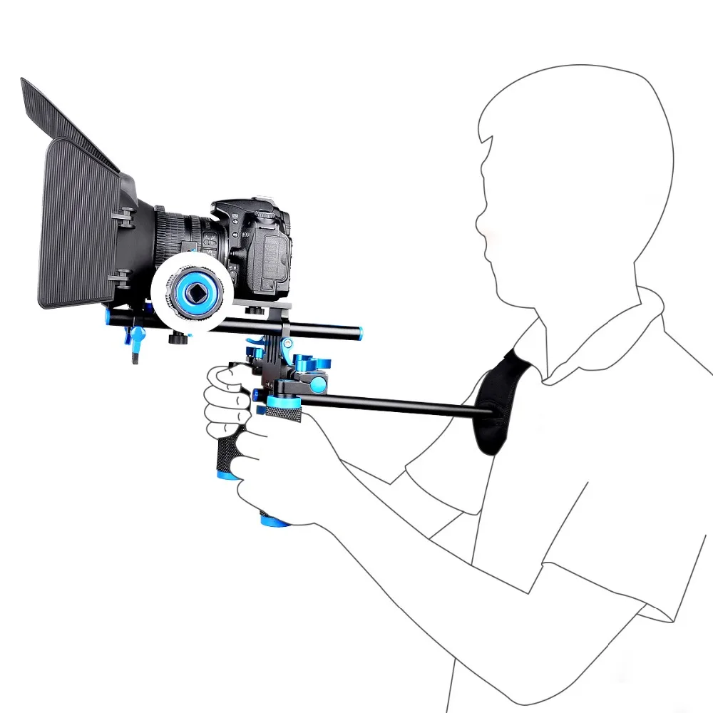 Professional DSLR Rig Shoulder Video Camera Stabilizer Matte Box + Follow Focus for Canon Nikon Sony dslr Camcorder | Электроника