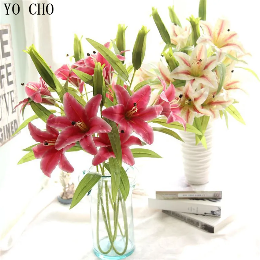

YO CHO High Quality Calla Lily Film Feel Simulation Flower Real Touch Bridal Bouquet Holding Flowers Baby Shower Wedding Decor