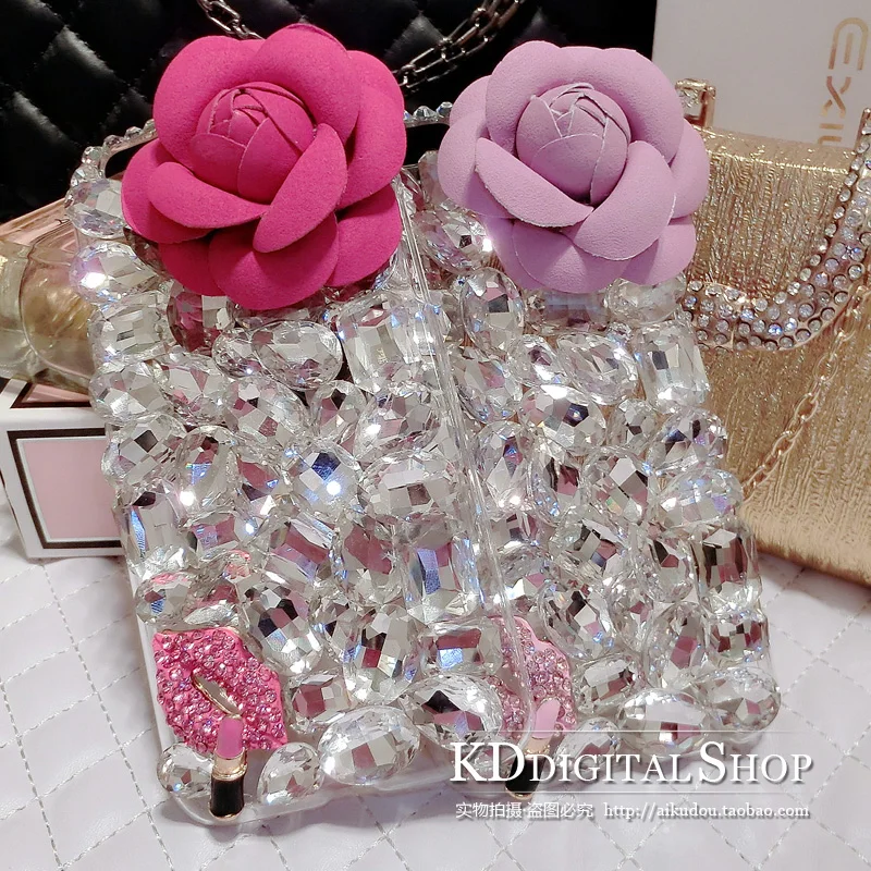 3D цветок Bling Роскошный горный хрусталь Gem С кристалалми и стразами Прозрачная