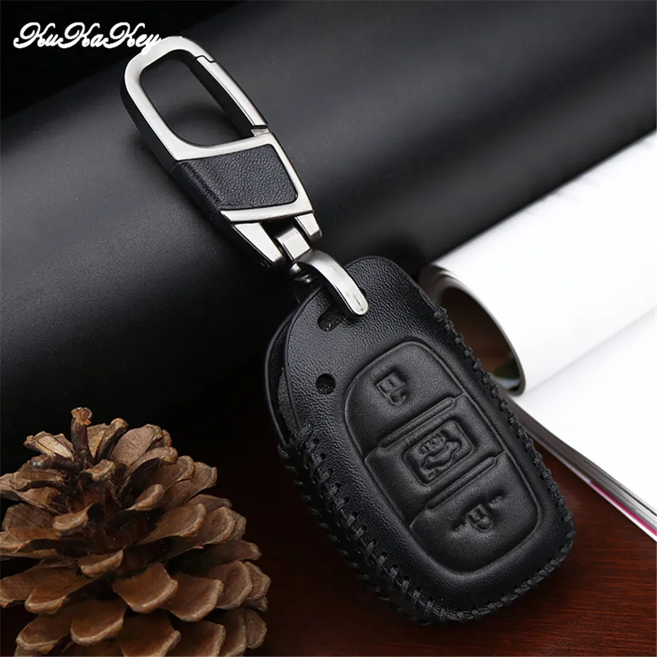 2018 100% кожаный чехол для ключей автомобильного ключа Hyundai i10 i20 i30 HB20 IX25 IX35 IX45
