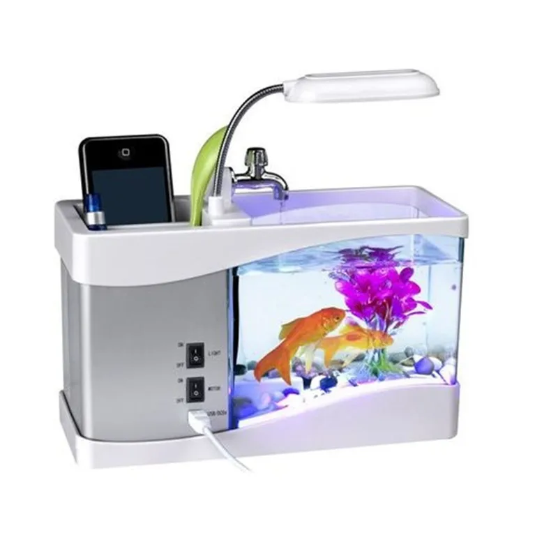 Мини-аквариум с часами и функцией температуры USB | Дом сад