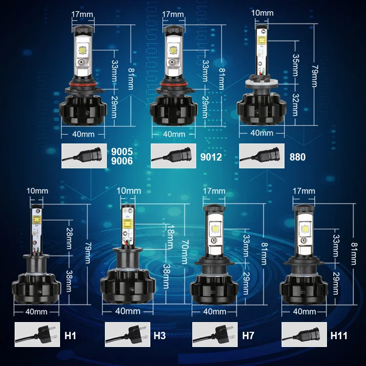 JGAUT V18 Автомобильный светодиодный фары комплект H4 H13 9007 Hi/короче спереди и длиннее сзади) H7 H11 9005 9006 H1 H3 XHP70 чип замена лампы 3000 K 4300 K 8000 K 6000 K