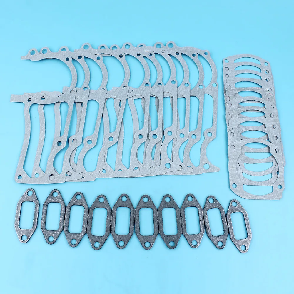 

10 X Cylinder Crankcase Exhaust Muffler Gaskets Set For HUSQVARNA 362 365 371 372 372XP Chainsaw Replacement Spare Parts
