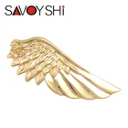 Зажим для галстука SAVOYSHI, золотистый, с крыльями, свадебный подарок, металлический, зажимы для галстука-бабочки, качественные ювелирные изделия, Бесплатная гравировка