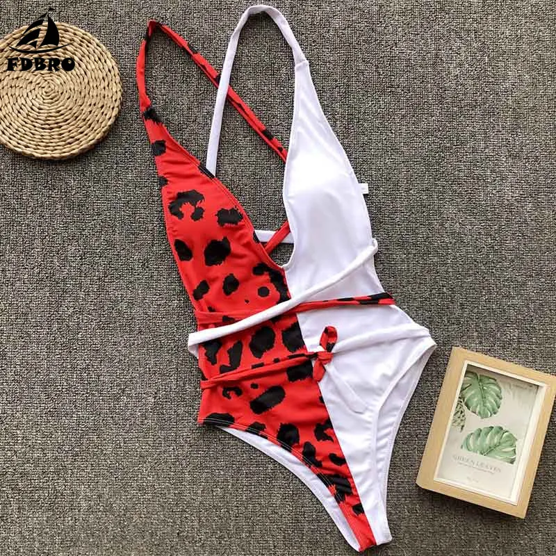 Купальник FDBRO Женский леопардовое пестрый в европейском стиле|Купальники| |