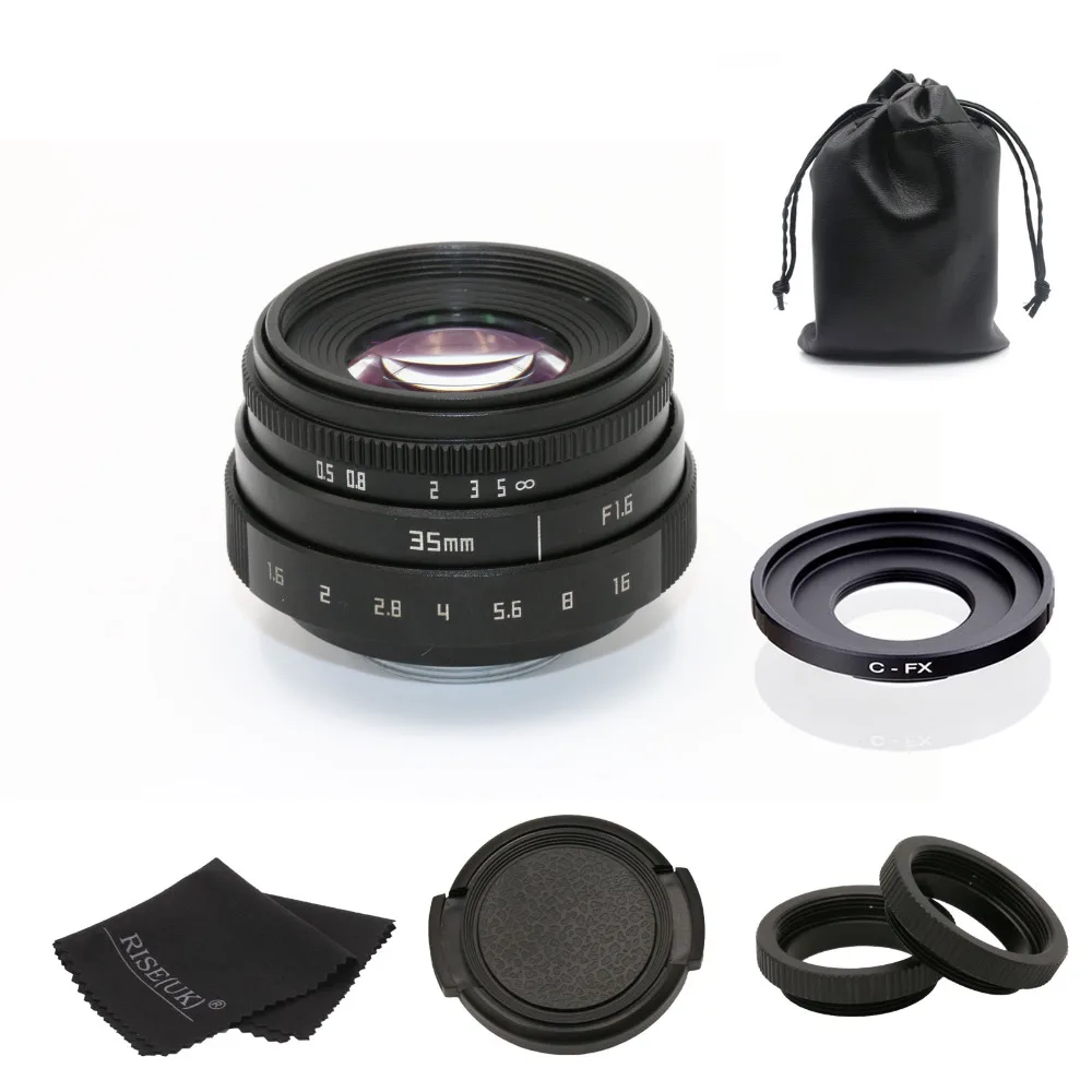 fujian 35mm f1.6 C mount camera CCTV Lens II +C adapter ring+Macro for Fuji Fujifilm X-Pro1 (C-FX) | Электроника