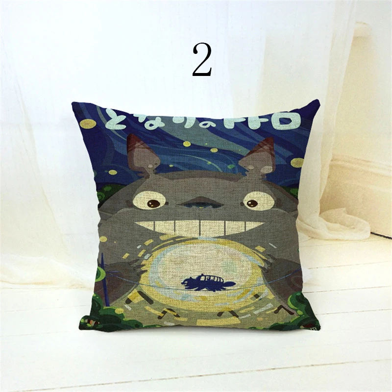 Новинка 2019 наволочка из хлопка и льна с принтом Тоторо для подушки дома