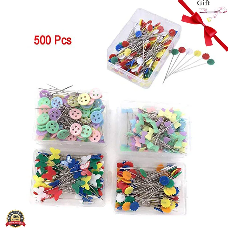 Булавки в стиле пэчворк прямые булавки с цветочной головкой декоративные