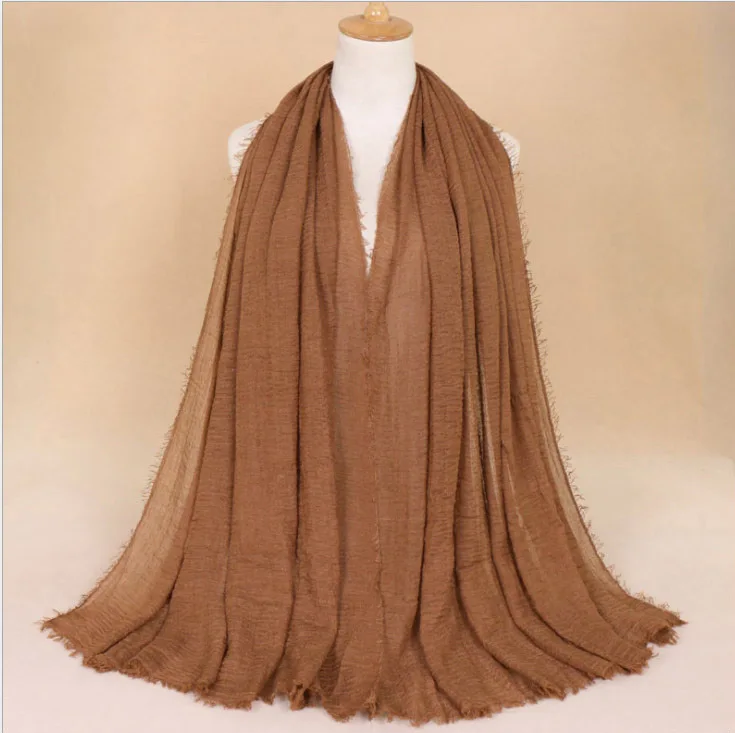 10 шт./лот Хиджаб Женский плиссированные хлопковые и льняные мусульманский хиджаб