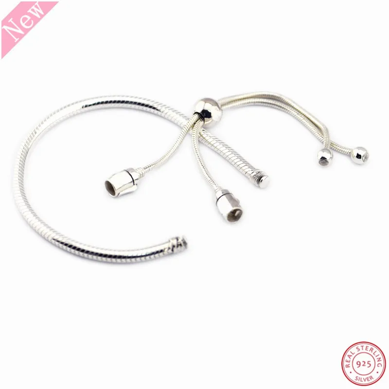 925 пробы серебряные браслеты с цепочкой в виде змеи для женщин сменные