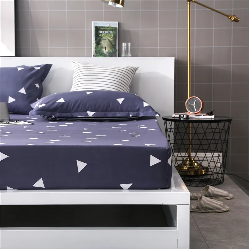 Простыня натяжная из 100% полиэстера резиновая постельное белье с резинкой для