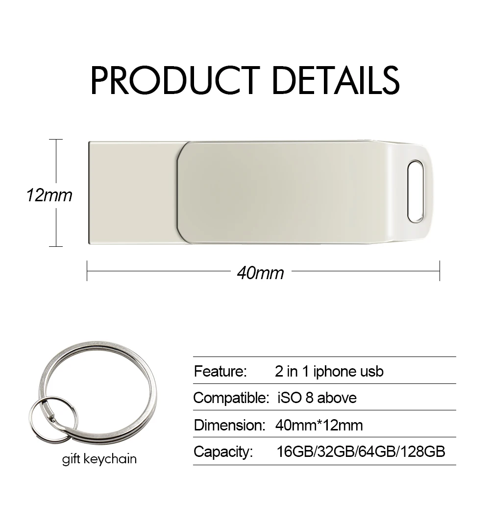 Стильный usb-флеш-накопитель USB 2,0 128 Гб 64 ГБ 32 ГБ USB флеш-накопитель 16 ГБ 8 ГБ флеш-накопитель USB флешка водонепроницаемый OTG для iPhone и компьютера