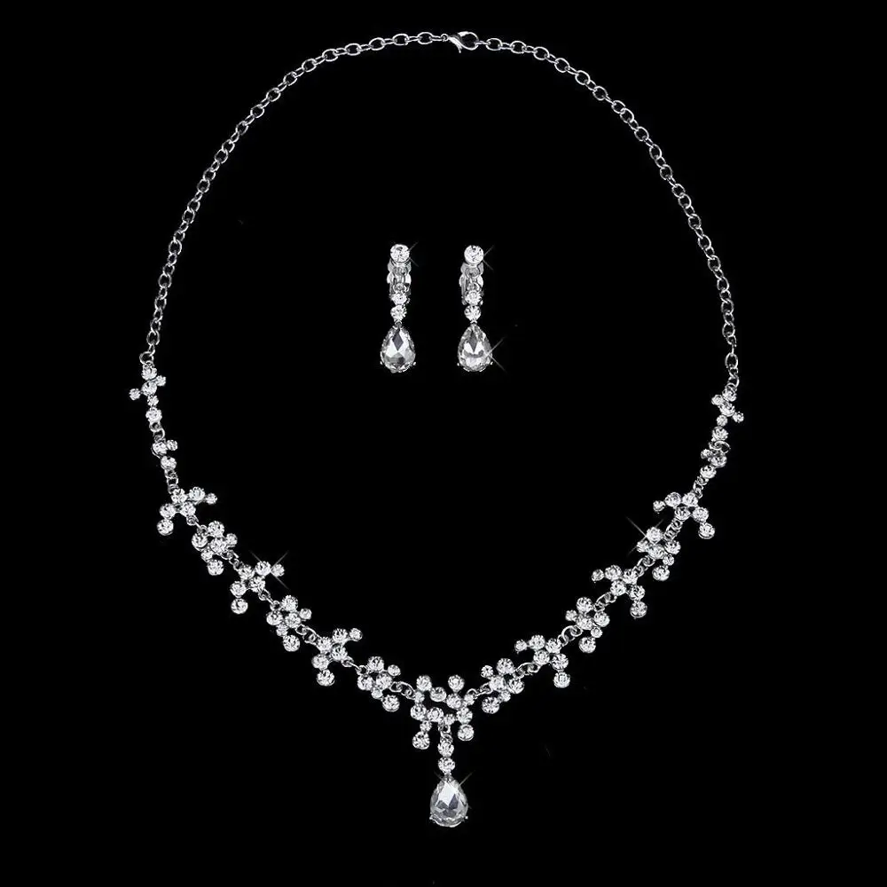 Свадебный комплект украшений стразы тиара корона ожерелье серьги|necklace panda|earrings