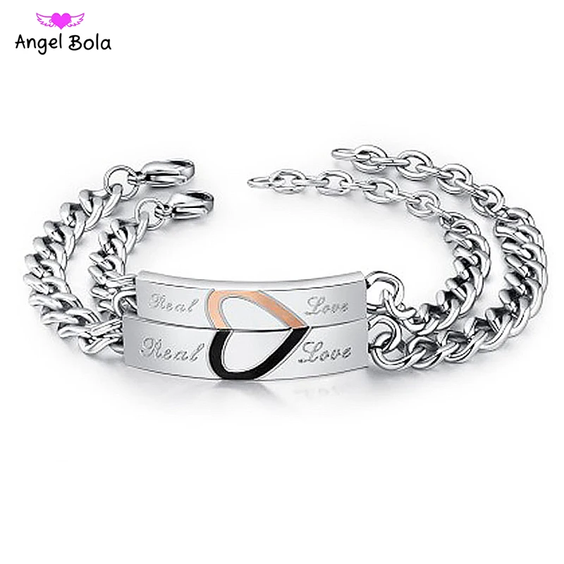 Парные браслеты из нержавеющей стали 316L для мужчин и женщин ювелирные изделия с