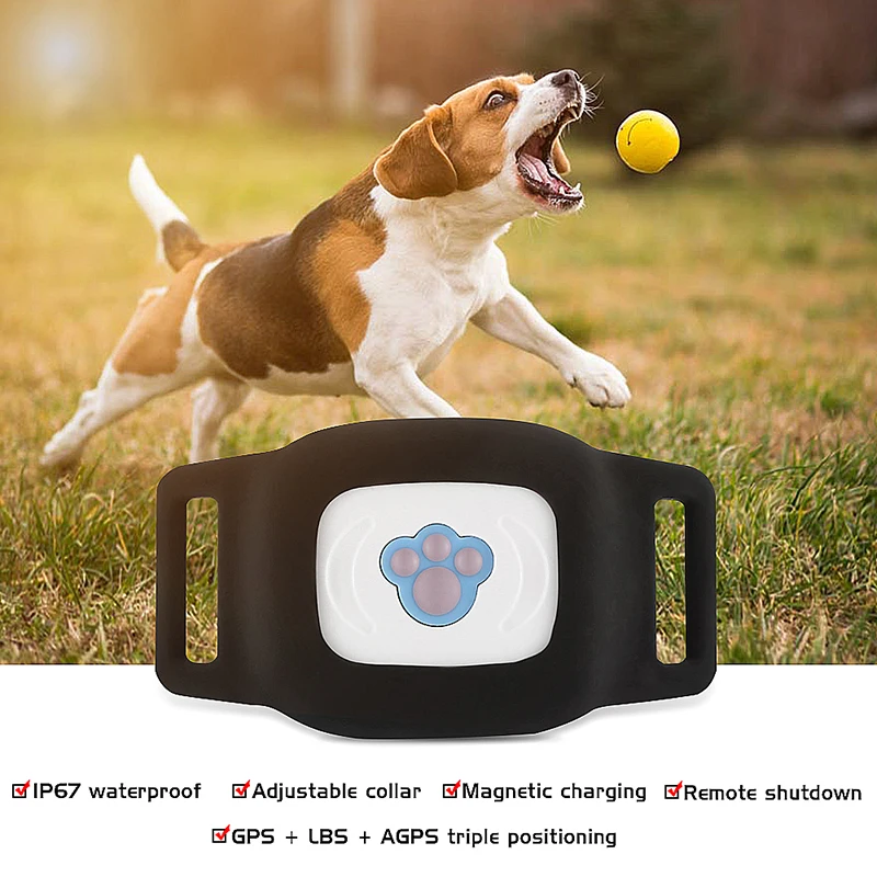 Смарт водонепроницаемый IP67 Мини Pet GPS AGPS LBS отслеживающий ошейник для собаки кошки