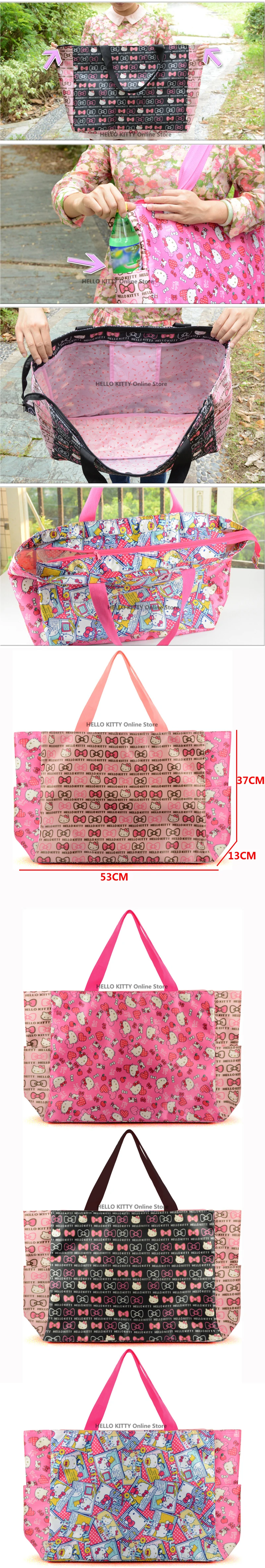 Hello kitty, модная сумка, ручная сумка, для мамы, на одно плечо, Диагональная Сумка, для милых девочек, для покупок, нейлоновый, портативный, плюшевый рюкзак KT