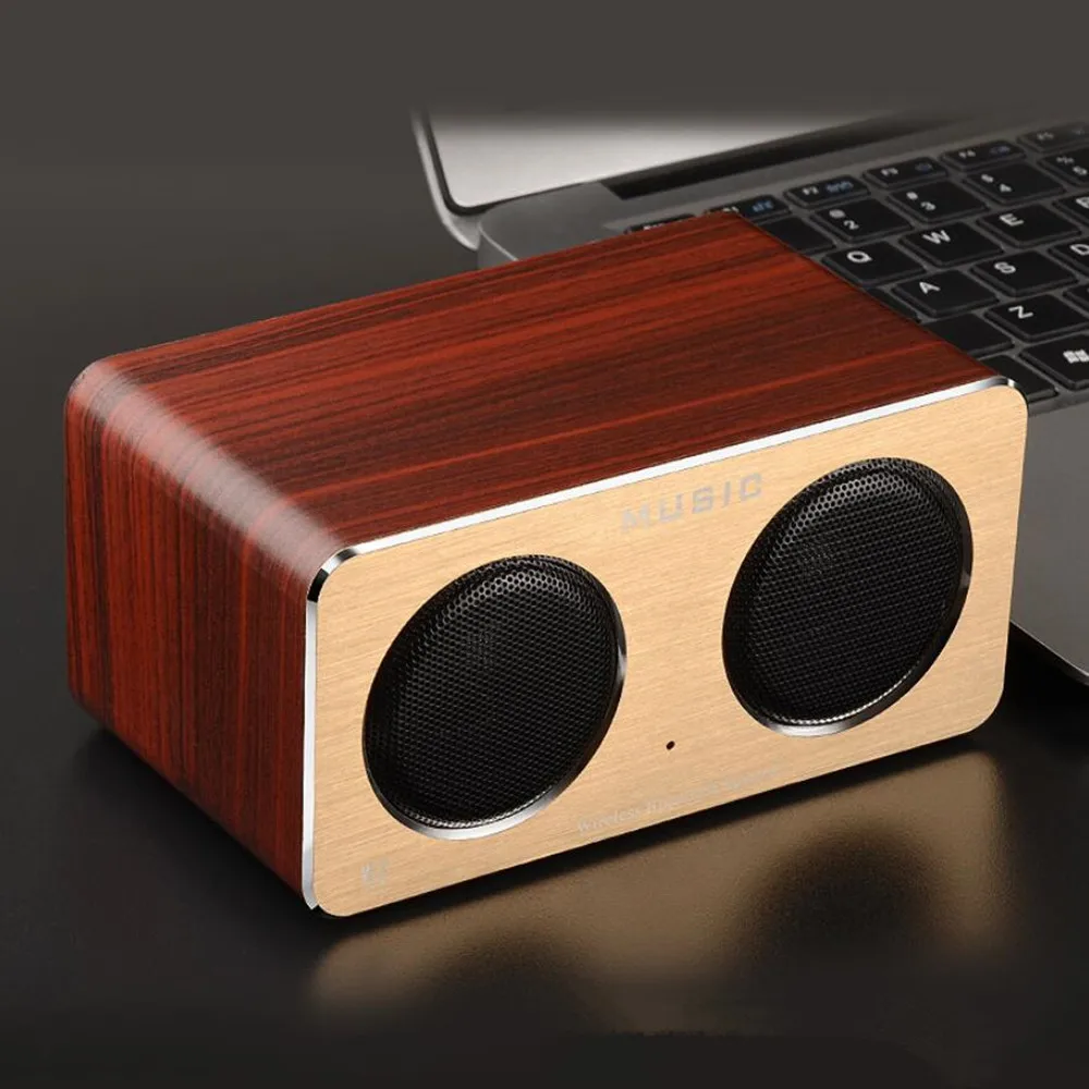 Беспроводной Bluetooth Дерево Ткань стерео Бас Динамик usb tf карты