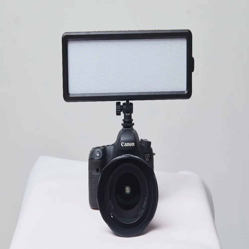 Фото LED видео селфи свет тонкий ЖК двухцветный диммер 3200 K-5600 K DSLR студия