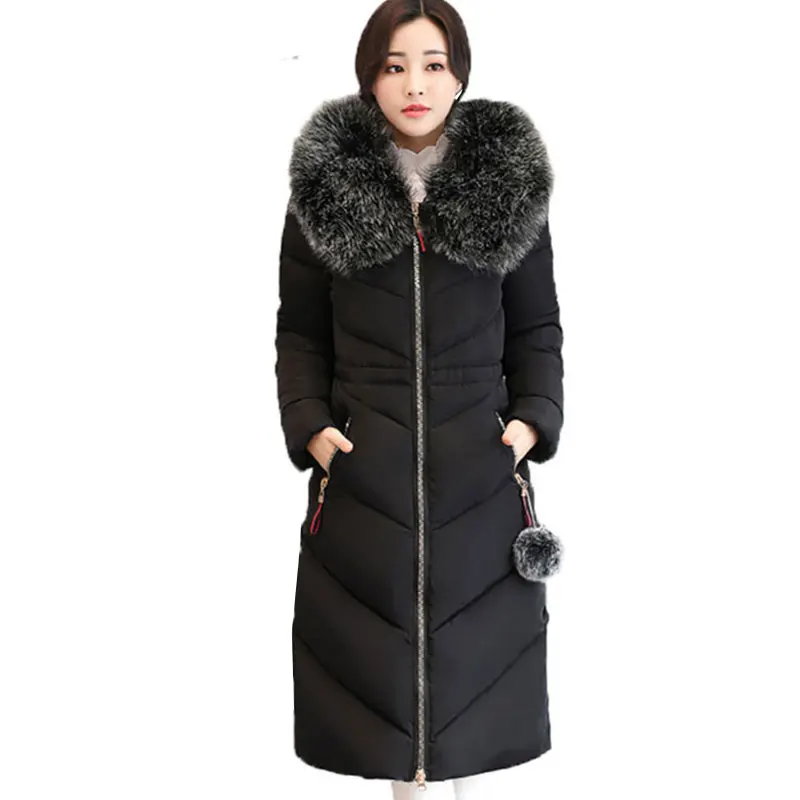 7XL размера плюс утолщенная зимняя куртка для женщин с капюшоном длинное хлопковое пальто теплая куртка женская верхняя одежда парка casaco feminino inverno 429