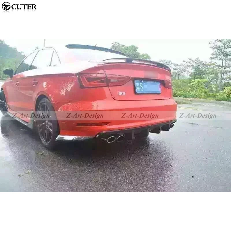 Задняя губа S3 из углеродного волокна + передняя Боковая юбка для Audi 2014 UP Body Kits|skirt