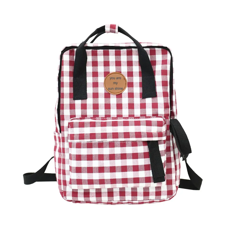 Милый женский Клетчатый Рюкзак Tenn Корейская Студенческая сумка для средней
