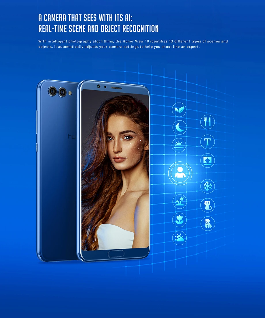 HONOR View 10, Honor V10, 6 ГБ, 64/128 ГБ, смартфон, 5,99 дюймов, Kirin 970, четыре ядра, Android 8,0, NFC, отпечаток пальца, 3750 мАч