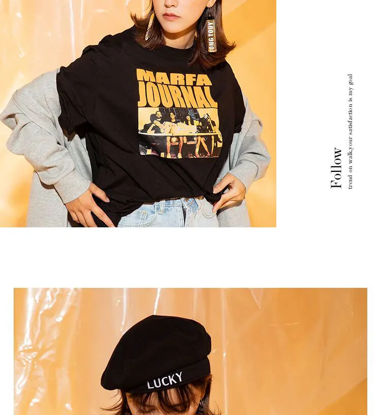 Новинка, зимние хлопковые береты, шапка для женщин, женская теплая шапка для художника, Женская Корейская однотонная цветная шапка с принтом Лаки, берет бини, шапка