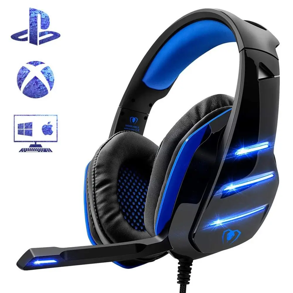 Игровая гарнитура большие наушники проводные Игровые микрофон для PS4 ПК игры