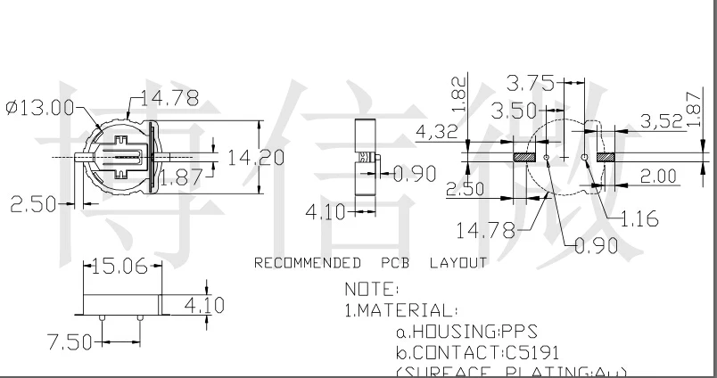 BS-1220-2 CR1220 держатель батарейного отсека 10 шт./лот | Обустройство дома
