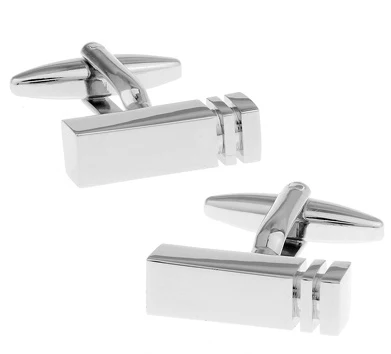 

New Arrival High Quality Men Designer Cuff links Copper Material Smooth Cuboid Design CuffLinks Free Shipping