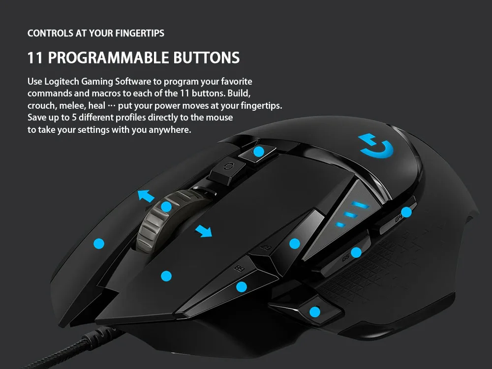 Оптическая мышь G502 HERO gaming mouse от lotech wiht Hero sensor 16000 dpi RGB проводная мышь для overwatch PUBG DOTA mouse gamer