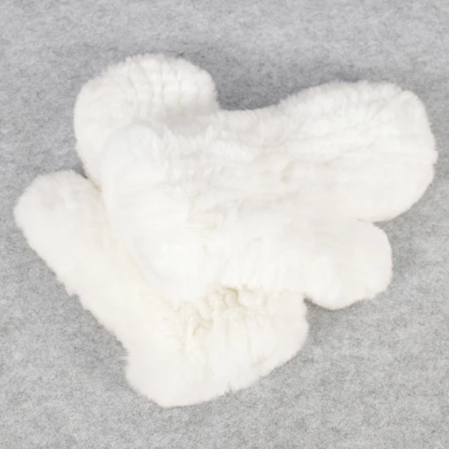 white Горячая Распродажа, зимние перчатки из натурального меха, женские эластичные вязаные перчатки ручной работы, настоящий мех кролика, перчатки для улицы из натурального меха кролика - Цвет: white