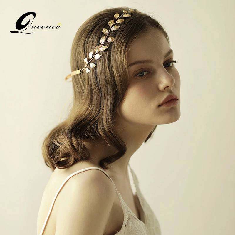 Золотой цвет/листообразный свадебный головной убор Тиара нежный Свадебный венок