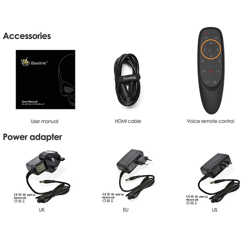 ТВ приставка Beelink GT King Smart Android 9 0 Amlogic S922X 4 ГБ 64 2 4G голосовое управление 5 8G Wi Fi 1000