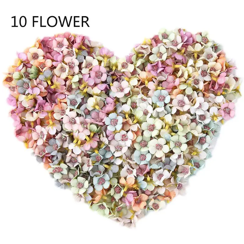 10Pcs/Set 2cm Multicolor Mini Artificial Daisy Flower Heads Sunflower For Wreath DIY Scrapbooking Wedding Party Decoration