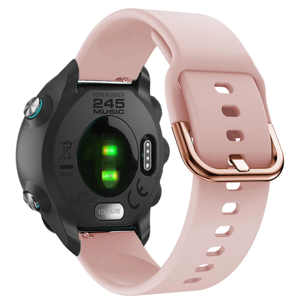 Soft pink Модный спортивный силиконовый ремешок для Garmin Forerunner 245 245M Music 645 сменный ремешок для часов 20 мм резиновый ремешок для часов - Цвет ремешка: Soft pink