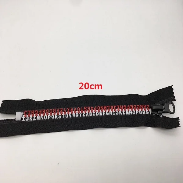 2pcs 20cm Дизайн 8# молния из смолы с буквами 80 см 2 шт открытый конец с карманом, на змейке 20 см спортивная одежда пальто куртка молния ремонт - Цвет: 2pcs 20cm